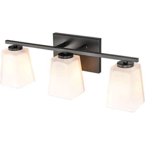 None 3 Light 21 inch Matte Black Bathroom Vanity Light Wall Light